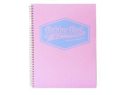 Pukka Pad spirálový blok Pastel, A4, papír 80g,100 listů, růžový, linkovaný