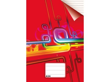 sešit 424, A4, 20 listů, linky 8 mm, červený