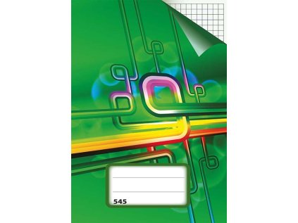 sešit 545, A5, 40 listů, čtverečky, zelený