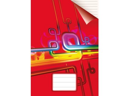 sešit 464, A4, 60 listů, linky 8 mm, červený