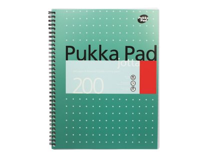 Pukka Pad spirálový blok Metallic Jotta A4, papír 80g,100 listů, linkovaný,zelený