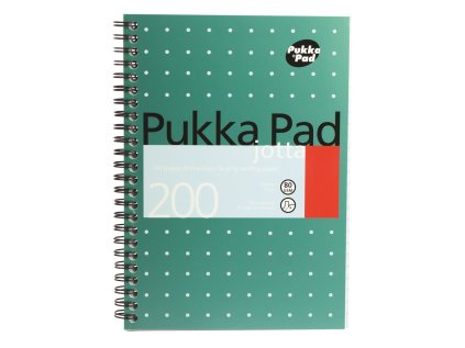 Pukka Pad spirálový blok Metallic Jotta A5, papír 80g,100 listů, linkovaný,zelený