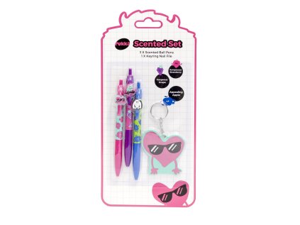 Voňavá sada s klíčenkou, kuličková pera s vůní (jahody, hroznové víno, jablko)+ klíčenka
