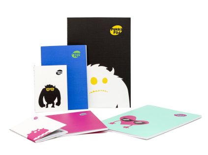 Sada 3 sešitů – formát A5, A6, A7, zeleno,růžovo,bílý