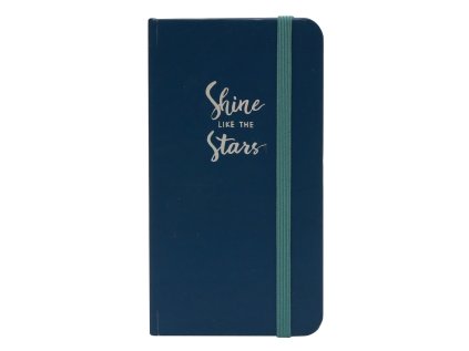 Zápisník s elastickým uzávěrem, modrý,60 listů, papír 80g, 75x135mm