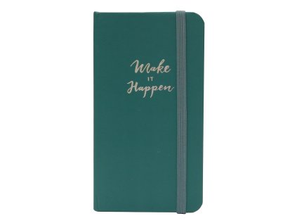 Zápisník s elastickým uzávěrem, zelený,60 listů, papír 80g, 75x135mm