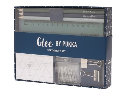 Psací a rýsovací souprava, (tužky, sponky, pravítko, bloček)