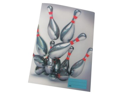 sešit 444 s 3D motivem, A4, 40 listů,linkovaný, motiv kuželky