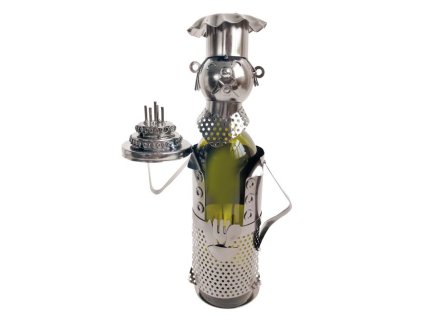 Kovový stojan na víno, motiv narozeniny