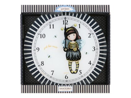 Velké nástěnné hodiny Santoro London - Bee-Loved, rozměry: 30.5 x 31.7 x 5cm