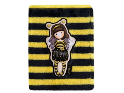 Blok Santoro s chlupatým obalem - Bee-Loved. Rozměry: 17 x 22.4 x 2.2cm