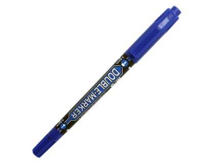Oboustranný popisovač, 0,8mm + 2,8mm, modrý