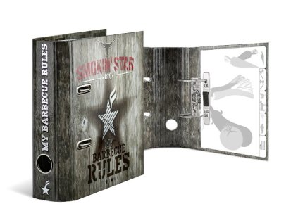 Designový pákový pořadač A5 7cm karton motiv - Moje pravidla grilování