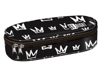 Penál oválný St.RIGHT - CROWN, PC-01, rozměry: 6 x 23 x 9,5 cm