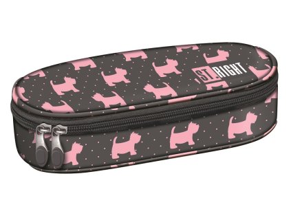 Penál oválný St.RIGHT - DOGGIES, PC-01, rozměry: 6 x 23 x 9,5 cm