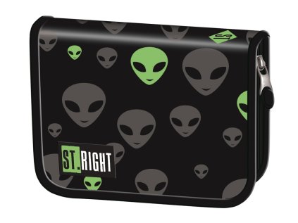 Penál jednopatrový St.RIGHT - REFLECTIVE ALIENS, PC03, rozměry: 20,5 x 14 x 3,5 cm