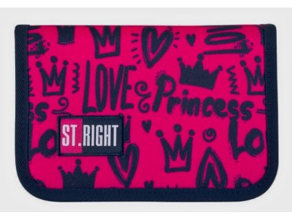 Penál jednopatrový St.RIGHT - LOVE, PC03, rozměry: 20,5 x 14 x 3,5 cm