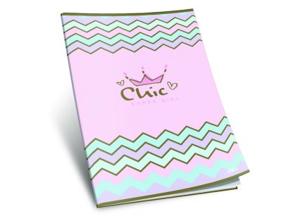 sešit 440, A4, 42 listů, bez linek, edice CHIC, Super girl