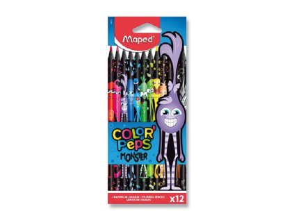 Pastelky bezdřevé MAPED Color´ Peps Monster - 12 barev