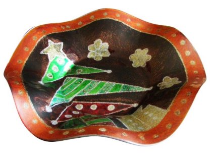 Originální vánoční mísa- ručně malované sklo