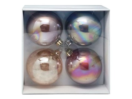 Vánoční koule duhové - sada 4 ks