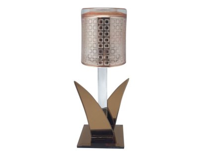 Skleněný svícen lampička. zlato hnědý