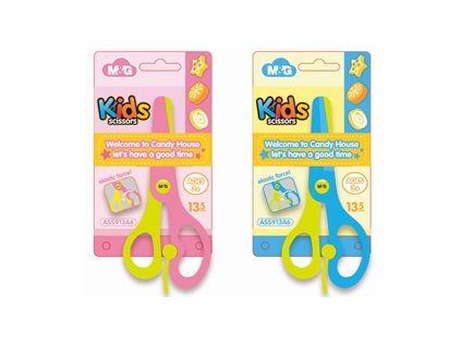 Nůžky dětské M&G s odpružením, 135mm, mix barev