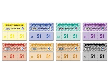 Šatnové bloky 1-100 čísel - mix barev