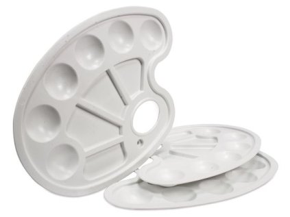 Výtvarná paleta na 6 barev plastová