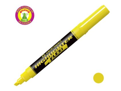 Zvýrazňovač Centropen 8542 Flexi, žlutý