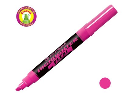 Zvýrazňovač Centropen 8542 Flexi, růžový