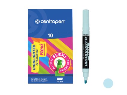 Zvýrazňovač Centropen 8542 Flexi, pastelově modrý
