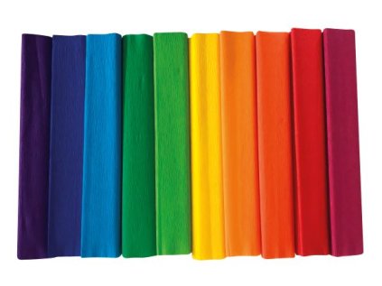 Krepový papír 25 x 200 cm, mix 10 barev