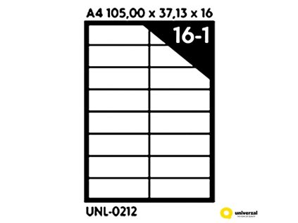 Samolepicí etikety A4 105 x 37.13 x 16, 100 listů