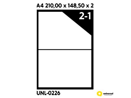 Samolepicí etikety A4 210 x 148 x 2, 100 listů