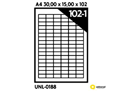 Samolepicí etikety A4 30 x 15 x 102, 100 listů