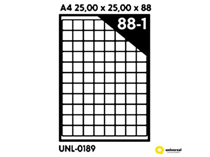 Samolepicí etikety A4 25 x 25 x 88, 100 listů