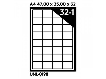 Samolepicí etikety A4 47 x 35 x 32, 100 listů