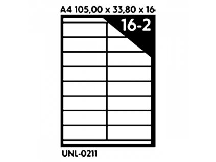 Samolepicí etikety A4 105 x 33.8 x 16, 100 listů