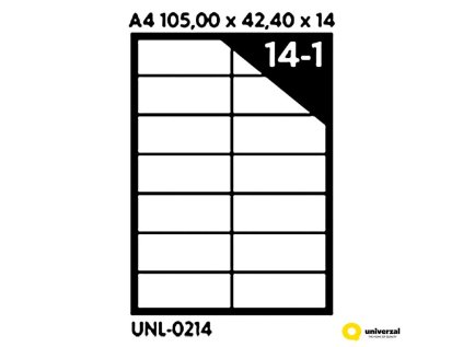 Samolepicí etikety A4 105 x 42.4 x 14, 100 listů