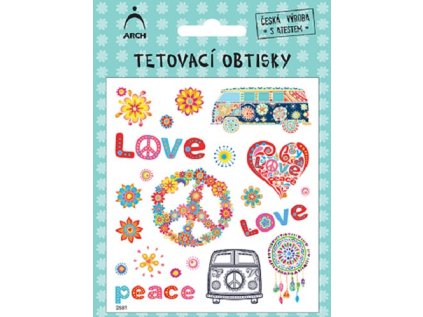 Dětské tetovací obtisky - hipíci