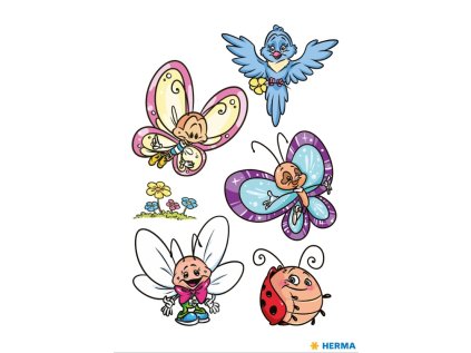 CLASSIC tetování barevné - motýl & přátelé, Obsah 1 list / 6 tetování