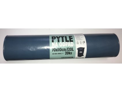 Pytle na odpad 120L, 70x110cm, 60my, modré, RLDPE, 20/role