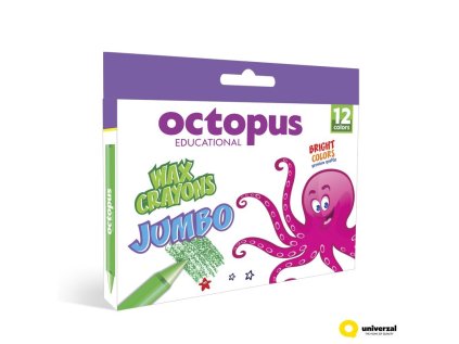 Voskovky Jumbo Octopus 12 barev