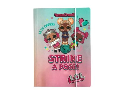 Desky na sešity/výkresy A4 s gumou LOL Surprise, mix motivů