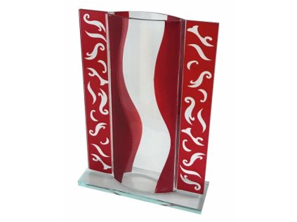 Skleněná váza z lepeného skla červená