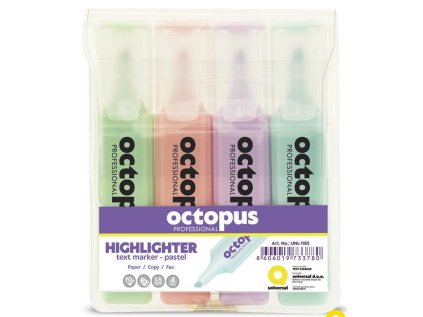 Zvýrazňovače pastelové, sada 4 ks