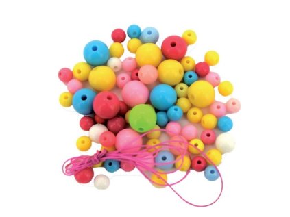 Barevné korálky 6,8,12 mm, balení 72 ks