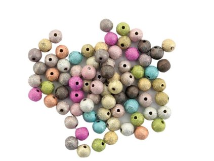 Barevné korálky neonové 8 mm, balení 80 ks