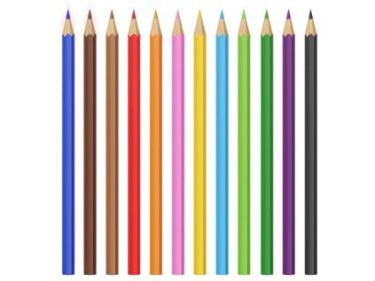 Pastelky UNI Line šestihranné dřevěné, 12 ks v kovové krabičce